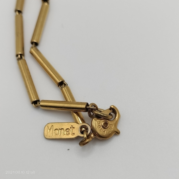 Monet Women's Tubal Link Chain 15"  Necklace Gold Tone - Picture 4 of 6